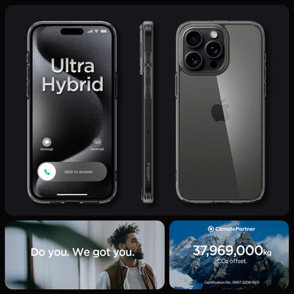 ACS07213 - iPhone 15 Pro Case Ultra Hybrid in Space Crystal showing the different angles