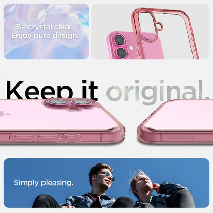 ACS08198 - iPhone 16 Case Ultra Hybrid in Rose Crystal be crystal clear. enjoy pure design. Keep it original. Simply pleasing.