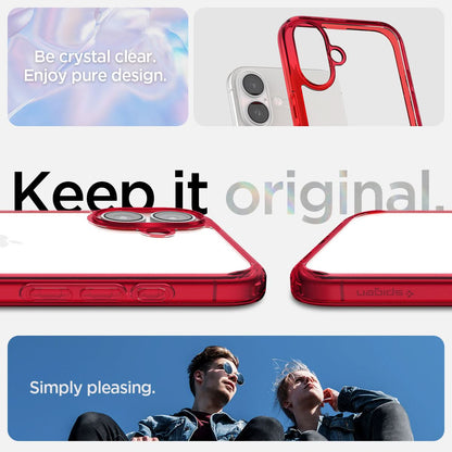 ACS08203 - iPhone 16 Case Ultra Hybrid in Red Crystal be crystal clear. enjoy pure design. Keep it original. Simply pleasing.