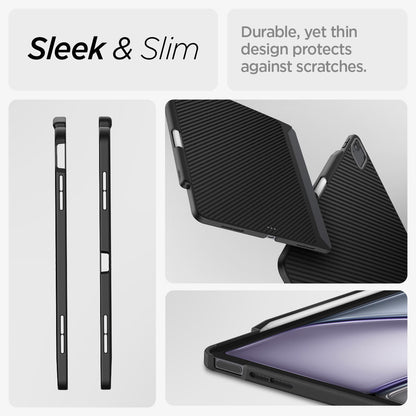 ACS07757 - iPad Air 11-inch (2024) Case Enzo Aramid in Black showing the sleek and slim. Durable, yet thin design protects against scratches