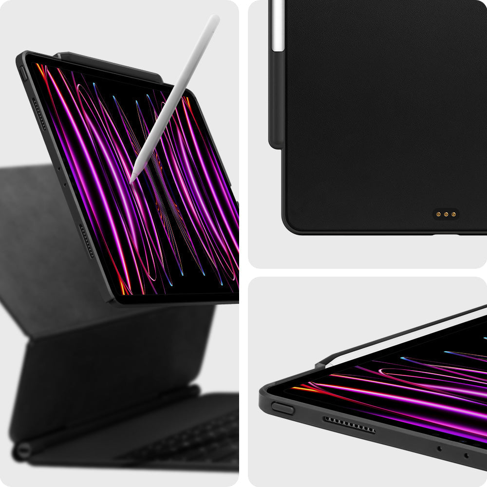 ACS05468 - iPad Pro 12.9" Case Thin Fit Pro in black showing the different angles