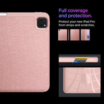 ACS07011 - iPad Pro 12.9-inch Case Urban Fit in Rose Gold showing the full coverage and protection. Protect your new iPad Pro from drops and