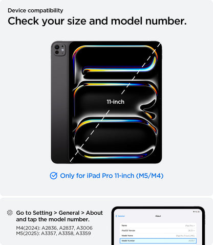 ACS07016 - iPad Pro 11-inch Case Ultra Hybrid Pro in Black showing check your size and model number.