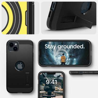ACS04915 - iPhone 14 Plus Case Tough Armor (MagFit) in black showing stay grounded.