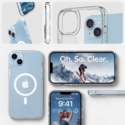 ACS04902 - iPhone 14 Plus Case Ultra Hybrid (MagFit) in white showing oh. so. clear.