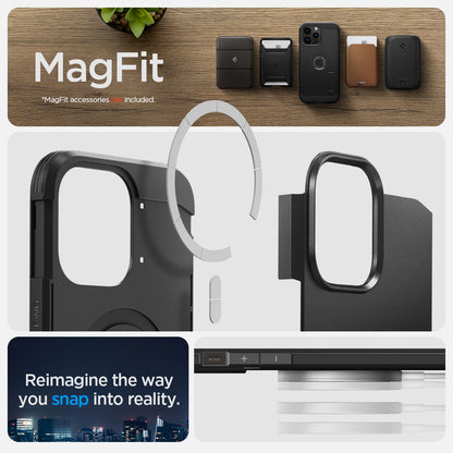 ACS04840 - iPhone 14 Pro Max Case Tough Armor (MagFit) in black showing Magfit. reimagine the way you snap into reality.