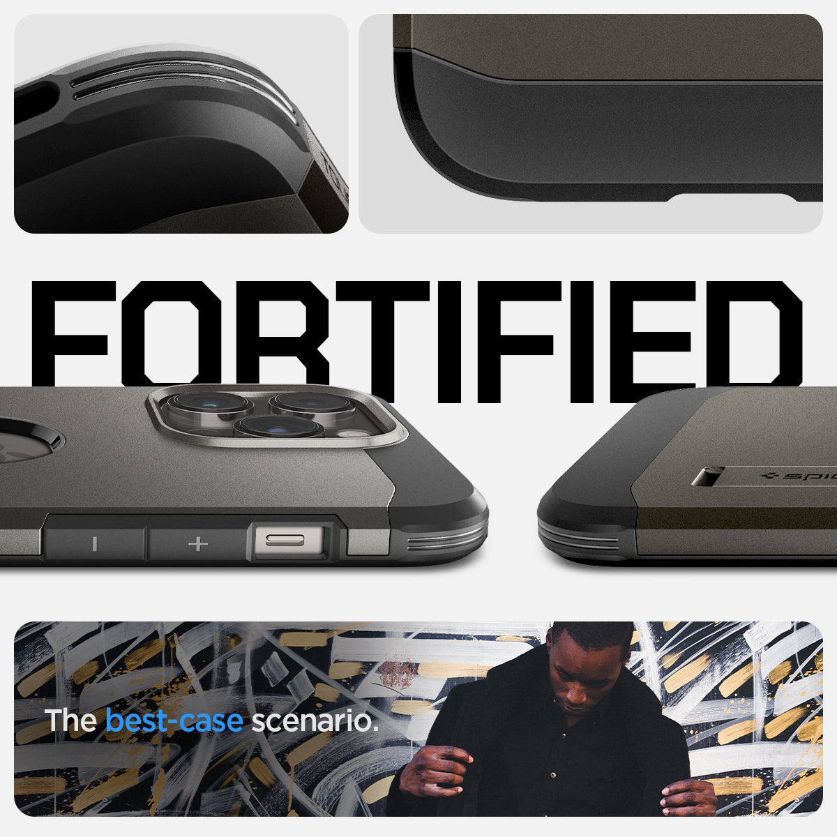 ACS04984 - iPhone 14 Pro Case Tough Armor (MagFit) in gunmetal fortified. The best case scenario.