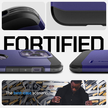 ACS05576 - iPhone 14 Pro Max Case Tough Armor (MagFit) in deep purple fortified. The best case scenario.
