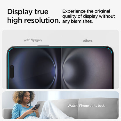 AGL06903 - iPhone 16 GLAS.tR EZ Fit Sensor Protected showing the original quality of display without any blemishes. Display true high resolution