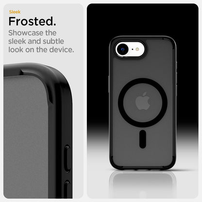 ACS09144 - iPhone 17e Case Ultra Hybrid (MagFit) in Frost Black showing the sleek frosted. Showcase the sleek and subtle look on the device
