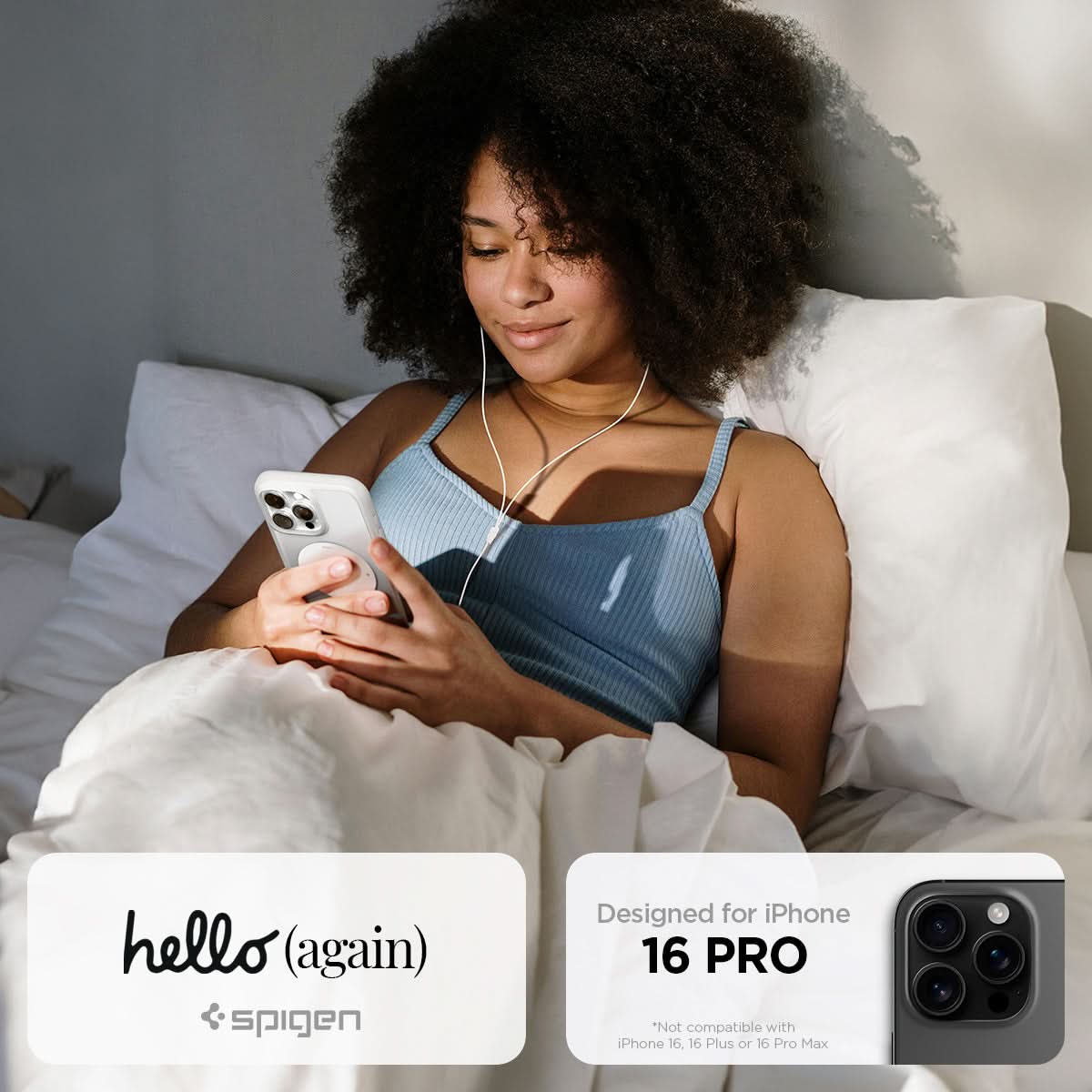 ACS08139 - iPhone 16 Pro Case Ultra Hybrid Classic (MagFit) in Classic Silver hello again spigen. Designed for iPhone.