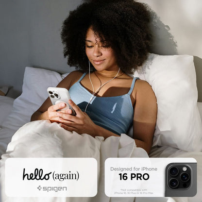 ACS08139 - iPhone 16 Pro Case Ultra Hybrid Classic (MagFit) in Classic Silver hello again spigen. Designed for iPhone.