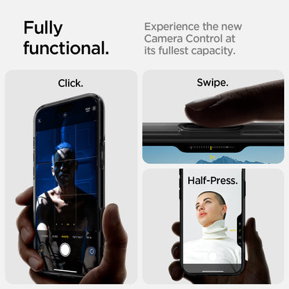 ACS08514 - iPhone 16 Pro Case Ultra Hybrid T (MagFit + Camera Control) in Frost Black showing it is fully functional. Experience the new camera control at its fullest capacity.