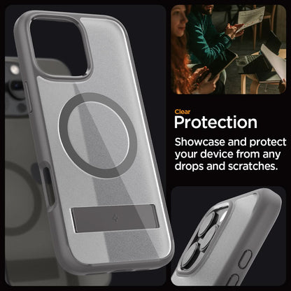ACS08380 - iPhone 16 Pro Case Ultra Hybrid S (MagFit) in Frost Gray clear protection. Showcase and protect your device from any drops and scratches.