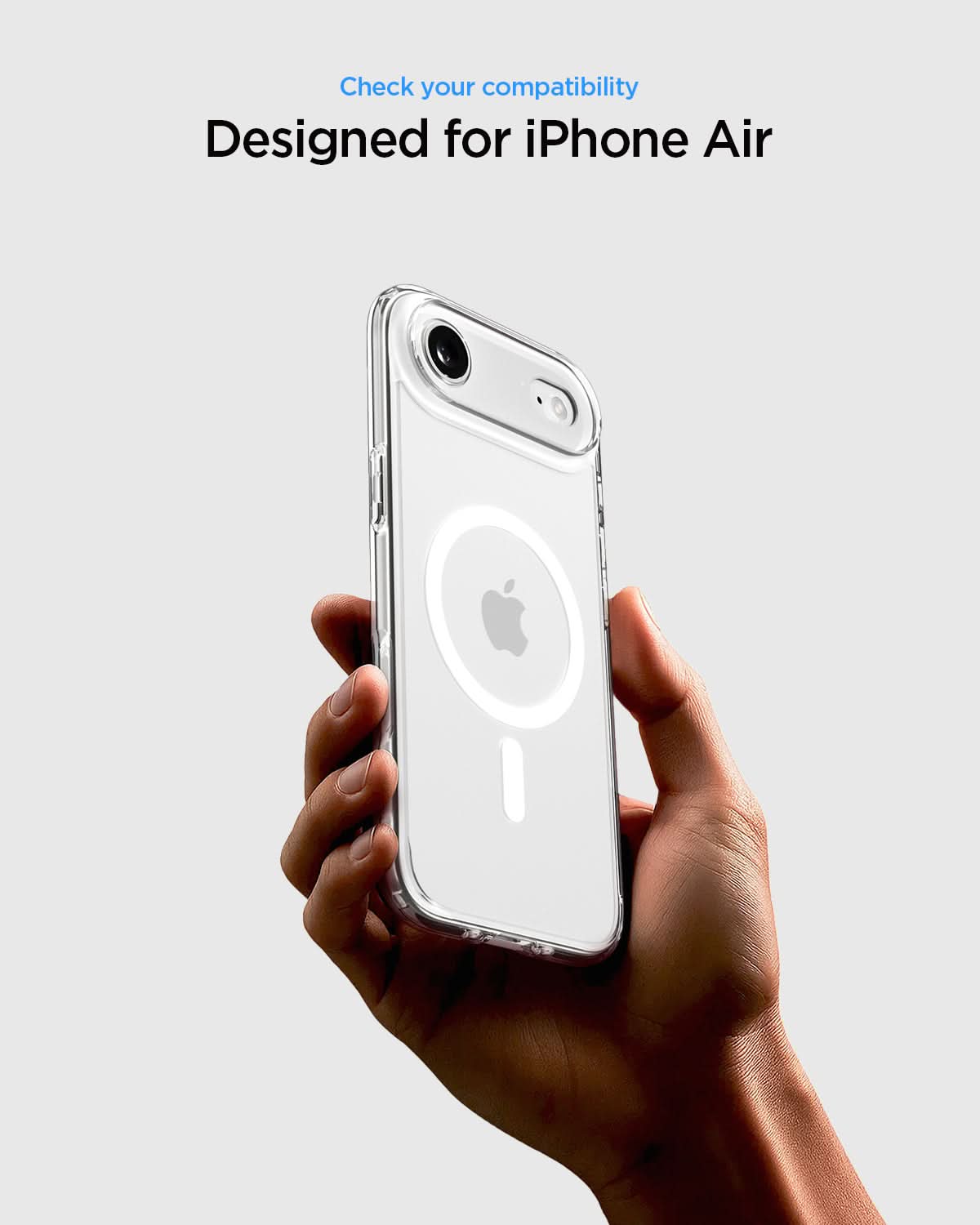 ACS10051 - iPhone 17 Air Ultra Hybrid (MagFit) in Clear White showing check your compatibility