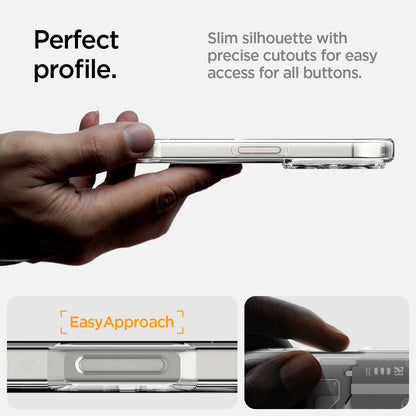 ACS08005 - iPhone 16 Pro Max Case Ultra Hybrid Zero One (MagFit) in Zero One White perfect profile. slim silhouette with precise cutouts for easy access for all buttons. easy approach