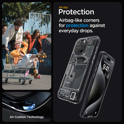 ACS06721 - iPhone 15 Pro Case Ultra Hybrid Zero One all day protection. Airbag like corners for protection against everyday drops.