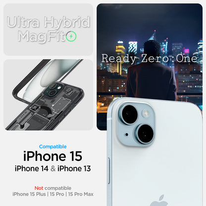 ACS06806 - iPhone 15 Case Ultra Hybrid Zero One ultra hybrid magfit. iPhone 15,14,13 not compatible with iPhone 15 plus, 15 pro, 15 pro max. ready zero one.