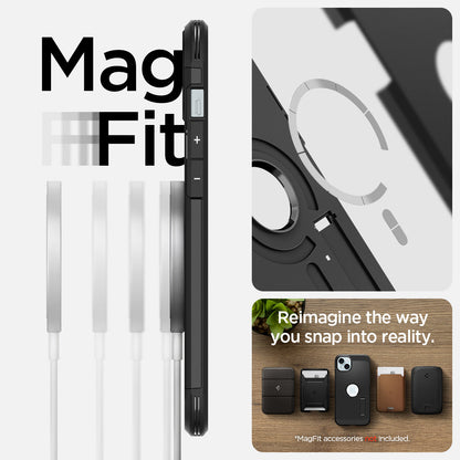 ACS06669 - iPhone 15 Plus Case Tough Armor (MagFit) in black reimagine the way you snap into reality.