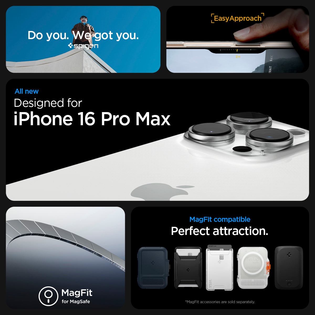 ACS09315 - iPhone 16 Pro Max Case Thin Fit T (MagFit) in clear showing the compatibility