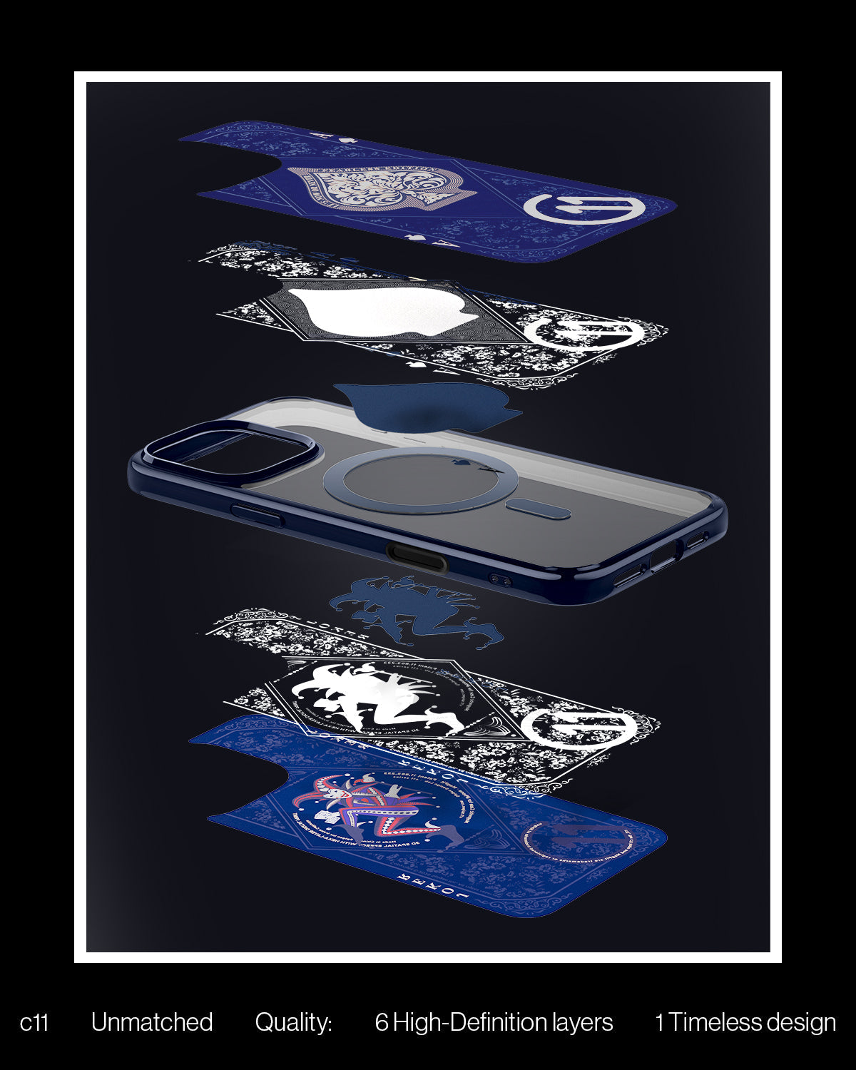 ACS09320 - iPhone 16 Pro Case c11 Series Fearless Edition (MagFit) in Fearless showing the unmatched quality. 6 High-Definition layers, 1timeless design