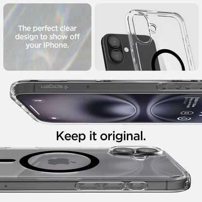 ACS08206 - iPhone 16 Case Ultra Hybrid (MagFit) in Black the perfect clear design to show off your iPhone. Keep it original.