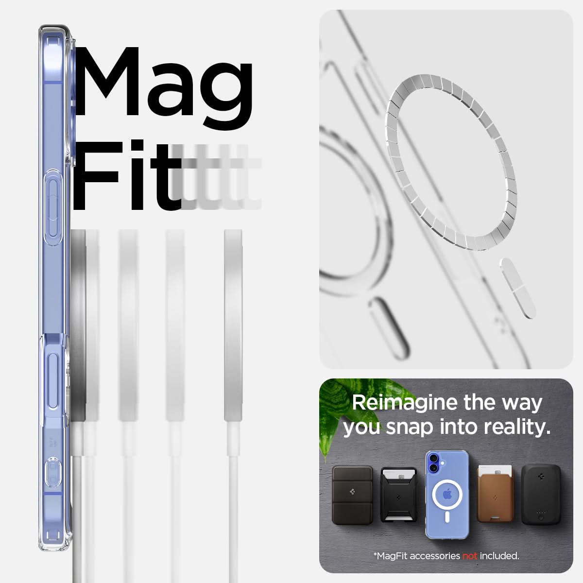 ACS08205 - iPhone 16 Case Ultra Hybrid (MagFit) in White magfit. reimagine the way you snap into reality. Magfit accessories not included.