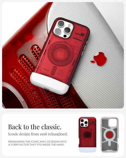 ACS08154 - iPhone 16 Pro Case Classic C1 (MagFit) in Ruby Back to the classic iconic design from 1988 reimagined. reimagining the iconic imac g3 design into a form factor that fits inside the hand.