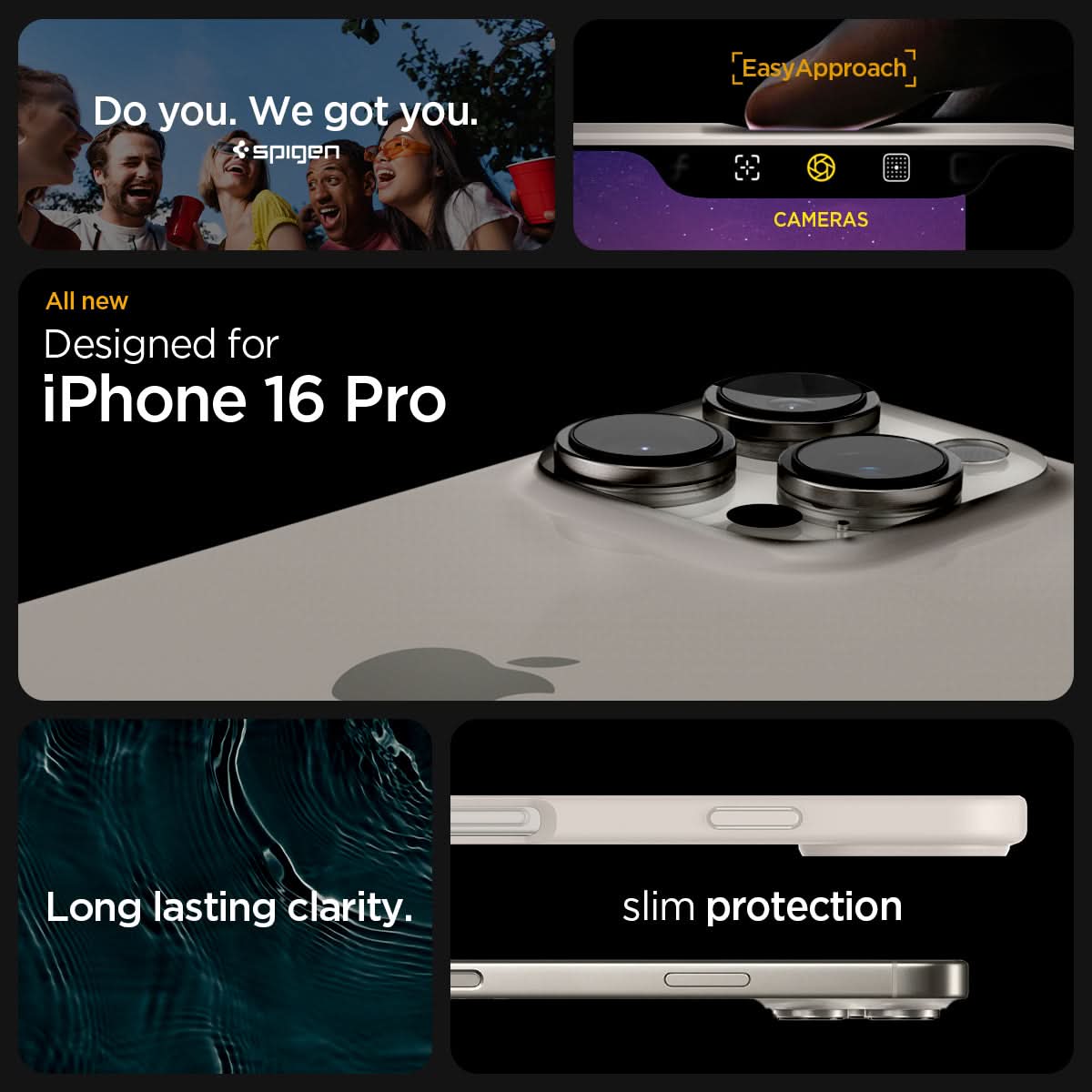 ACS08127 - iPhone 16 Pro Case Ultra Hybrid in Natural Titanium do you. we got you. easy approach. all new designed for iPhone 16 pro. Magfit for magsafe. Magfit compatible. perfect attraction.