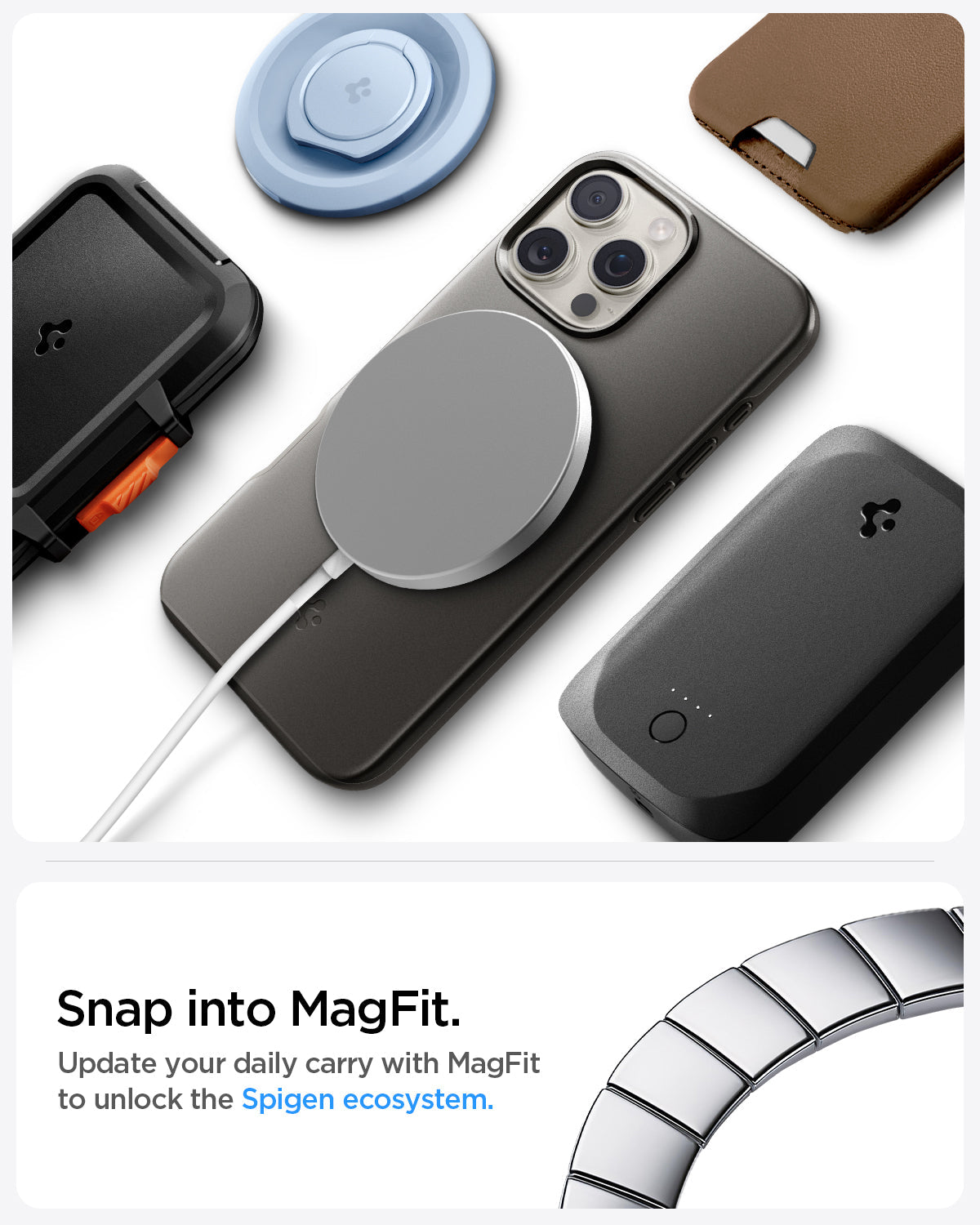ACS08107 - iPhone 16 Pro Case Thin Fit (MagFit) in Gunmetal snap into magfit. update your daily carry with magfit to unlock the spigen ecosystem.