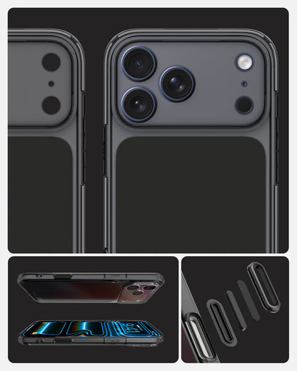 ACS10047 - iPhone 17 Pro Max Ultra Hybrid T (MagFit) in Matte Black showing detail of the back