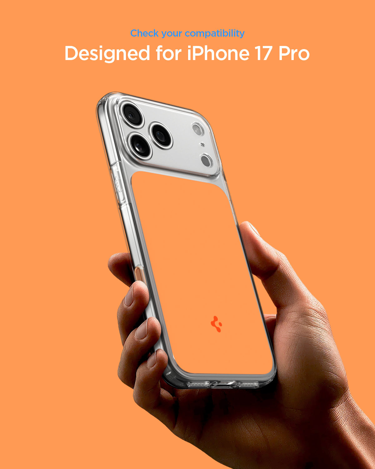ACS10471 - iPhone 17 Pro Ultra Hybrid T (MagFit) in Glossy Orange showing check your compatibility.