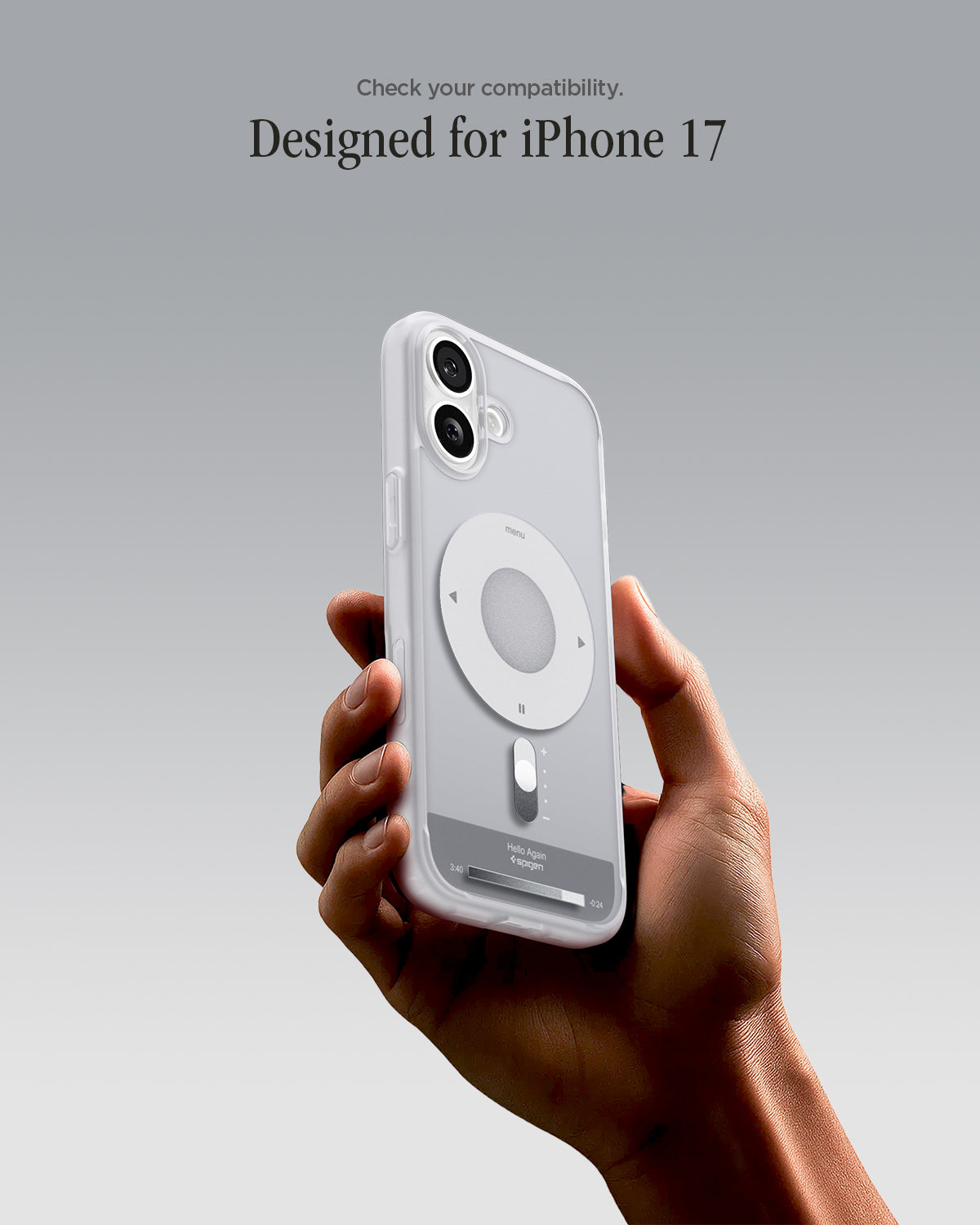 ACS10091 - iPhone 17 Ultra Hybrid Classic (MagFit) in Classic Silver showing check your compatibility.