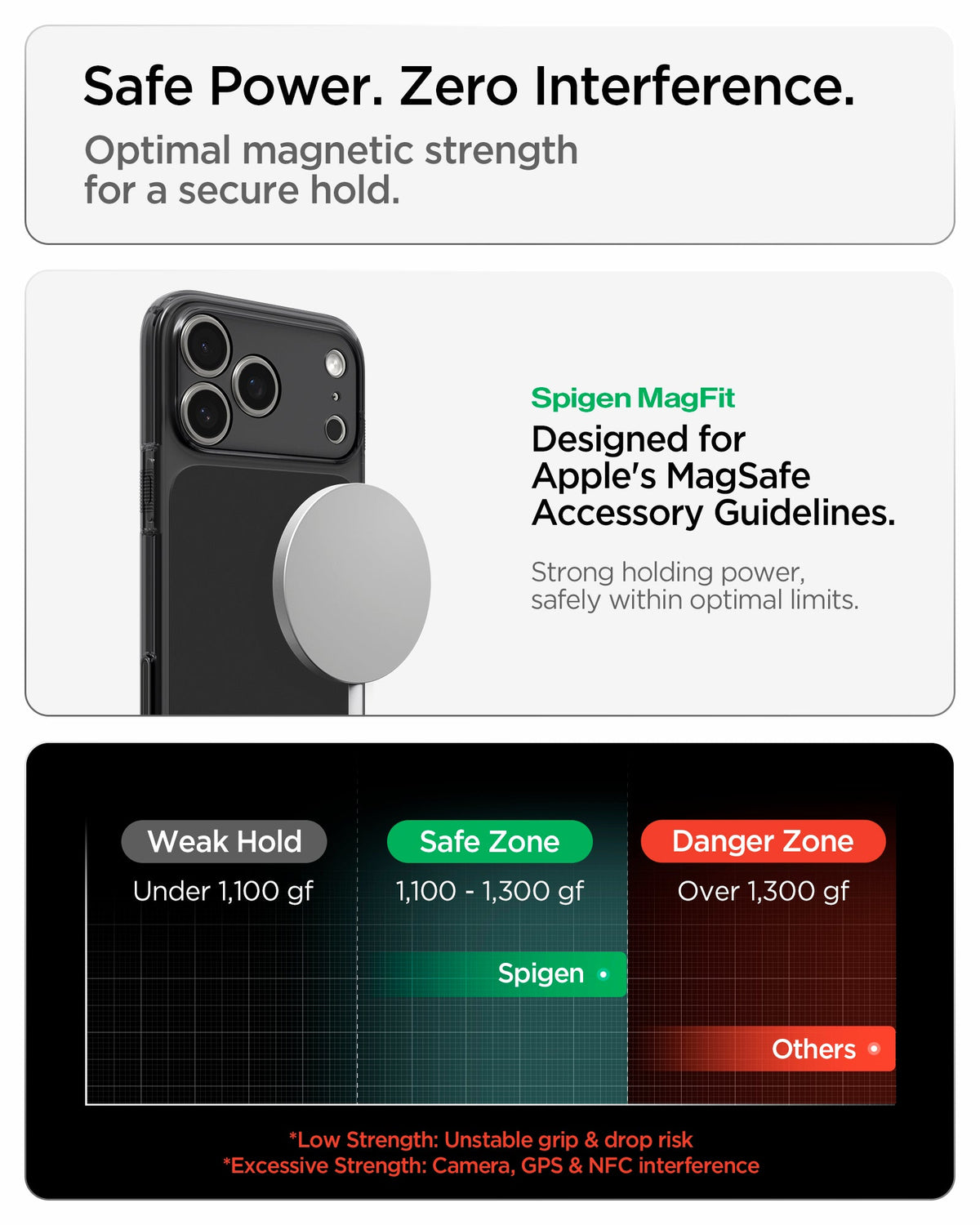 ACS10078 - iPhone 18 Pro / iPhone 17 Pro Ultra Hybrid T (Mag Fit) in Matte Black showing optimal magnetic strength for a secure hold while minimizing interference