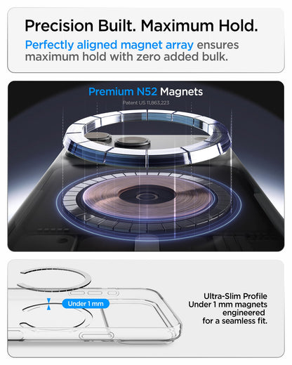 ACS11912 - iPhone 18 Pro Max / iPhone 17 Pro Max Crystal Flex (Mag Fit) showing precisely aligned N52 magnets with an ultra-slim profile for a strong, seamless hold.