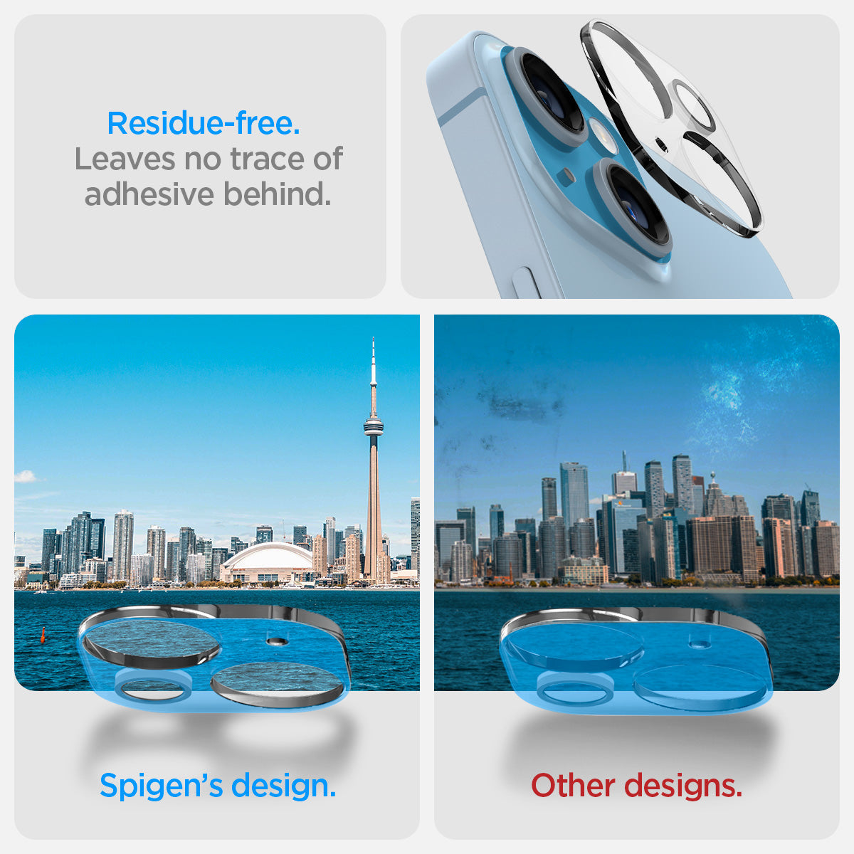 AGL05762 - iPhone 14 / 14 Plus Optik Lens Protector in crystal clear residue free. leaves no trace of adhesive behind.