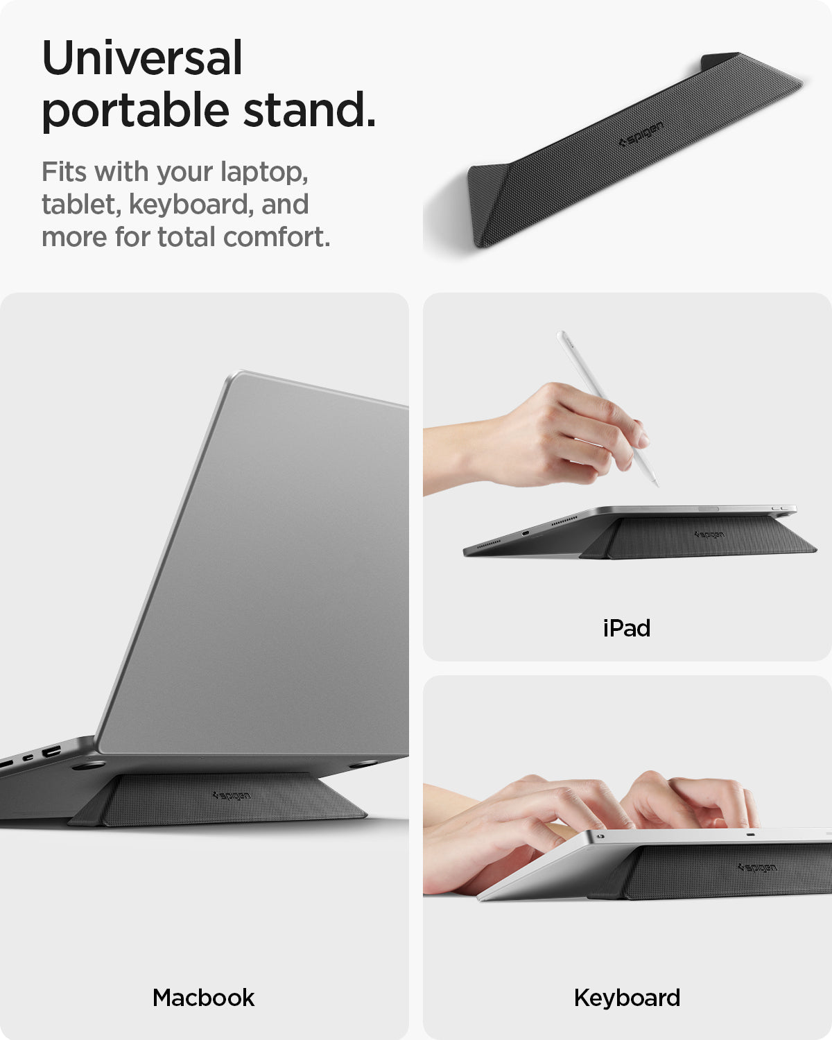 AMP10404 - Slim Fold Laptop Stand | LD201-S4 showing universal portable stand