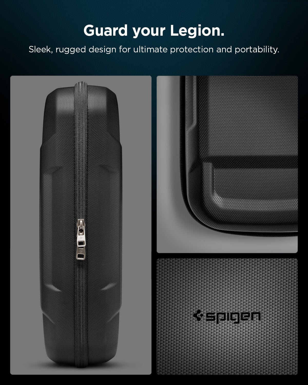 AFA07463 - Legion Go Rugged Armor Pro Pouch in Black showing the sleek, rugged design for ultimate protection and portability