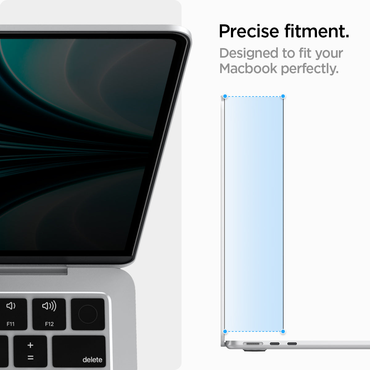 AFL06253 - MacBook Air Safe View in Privacy showing the precise fitment. Designed to fit your Macbook perfectly