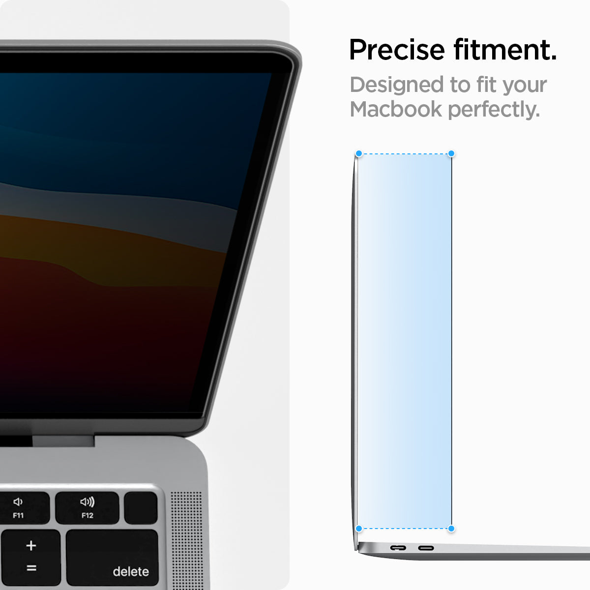 AFL06440 - MacBook Pro 13-inch Safe View in Privacy showing the precise fitment. Designed to fit your Macbook perfectly