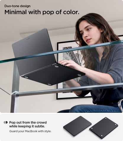 ACS11267 - MacBook Air 15-inch Nano Pop Black Sesame showing a minimal duo tone design with a subtle pop of color