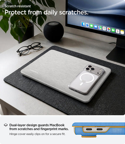 ACS11542 - MacBook Neo 13-inch Urban Fit in Heather Gray showing a dual layer laptop case designed to protect against daily scratches and fingerprint marks