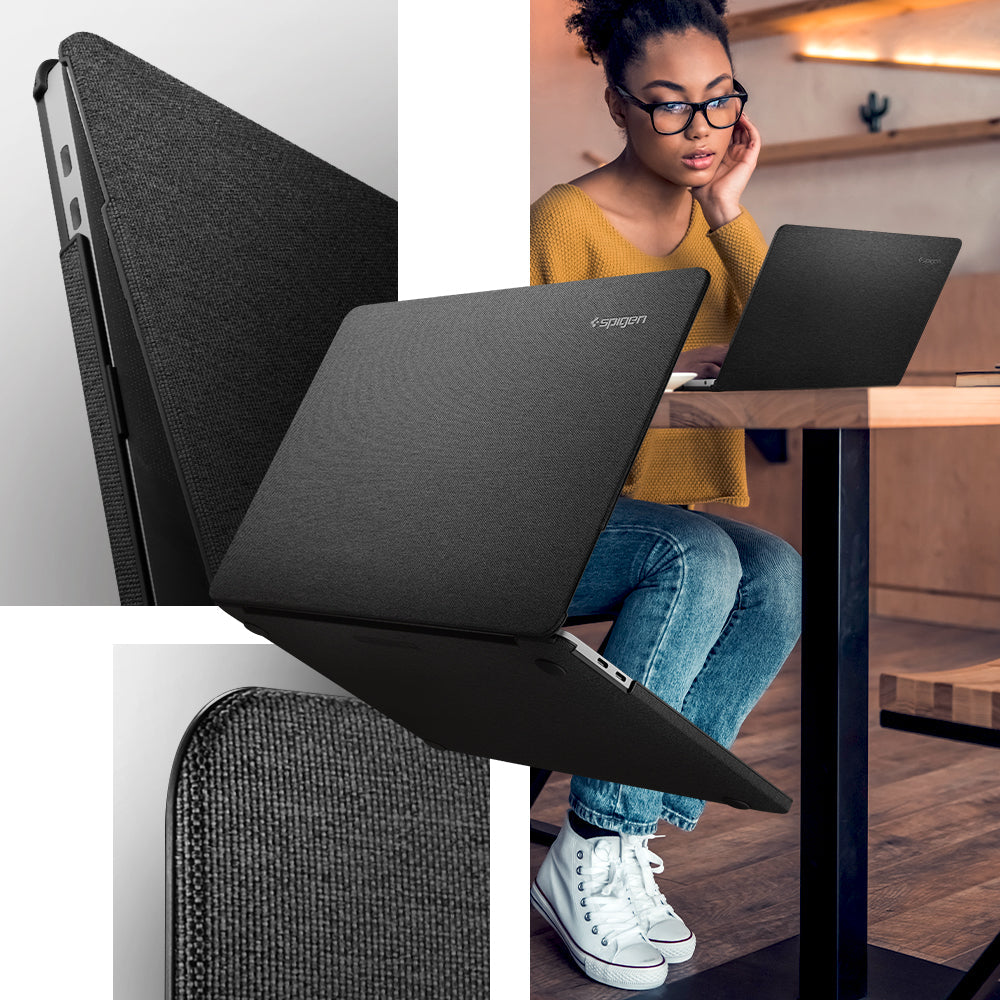 070CS25965 - MacBook Pro 13-inch Case Thin Fit in Black showing the different angles