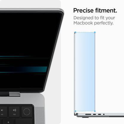 AFL06158 - Macbook Pro 14" Screen Protector Safe View showing the precise fitment. Designed to fit your Macbook perfectly