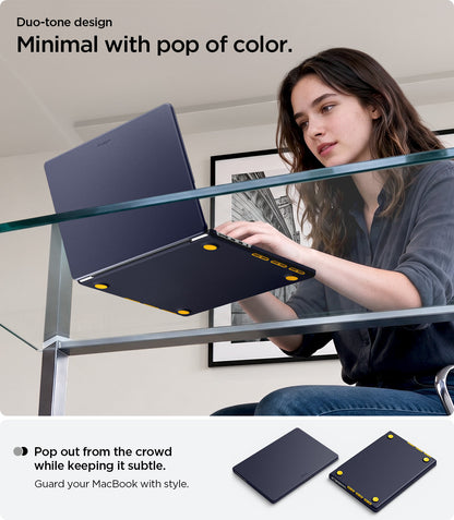 ACS11271 - MacBook Pro 14-inch Nano Pop Blueberry Navy showing a minimal duo tone design with a subtle pop of color