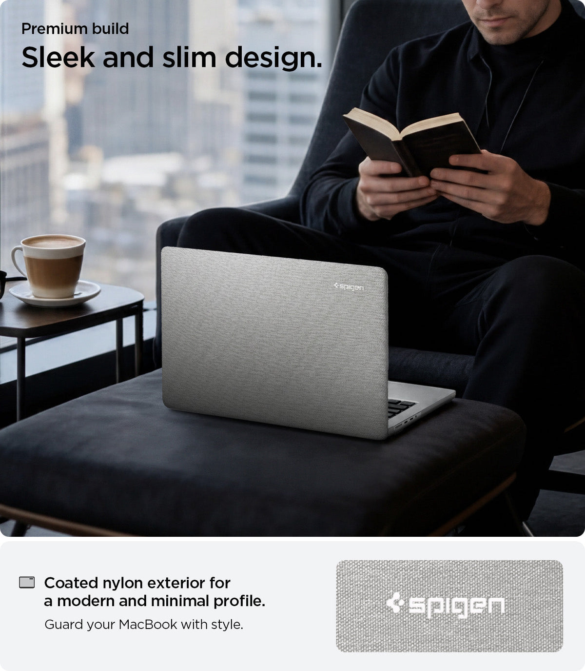 ACS10976 - MacBook Pro 14-inch in Heather Gray showing sleek and slim design