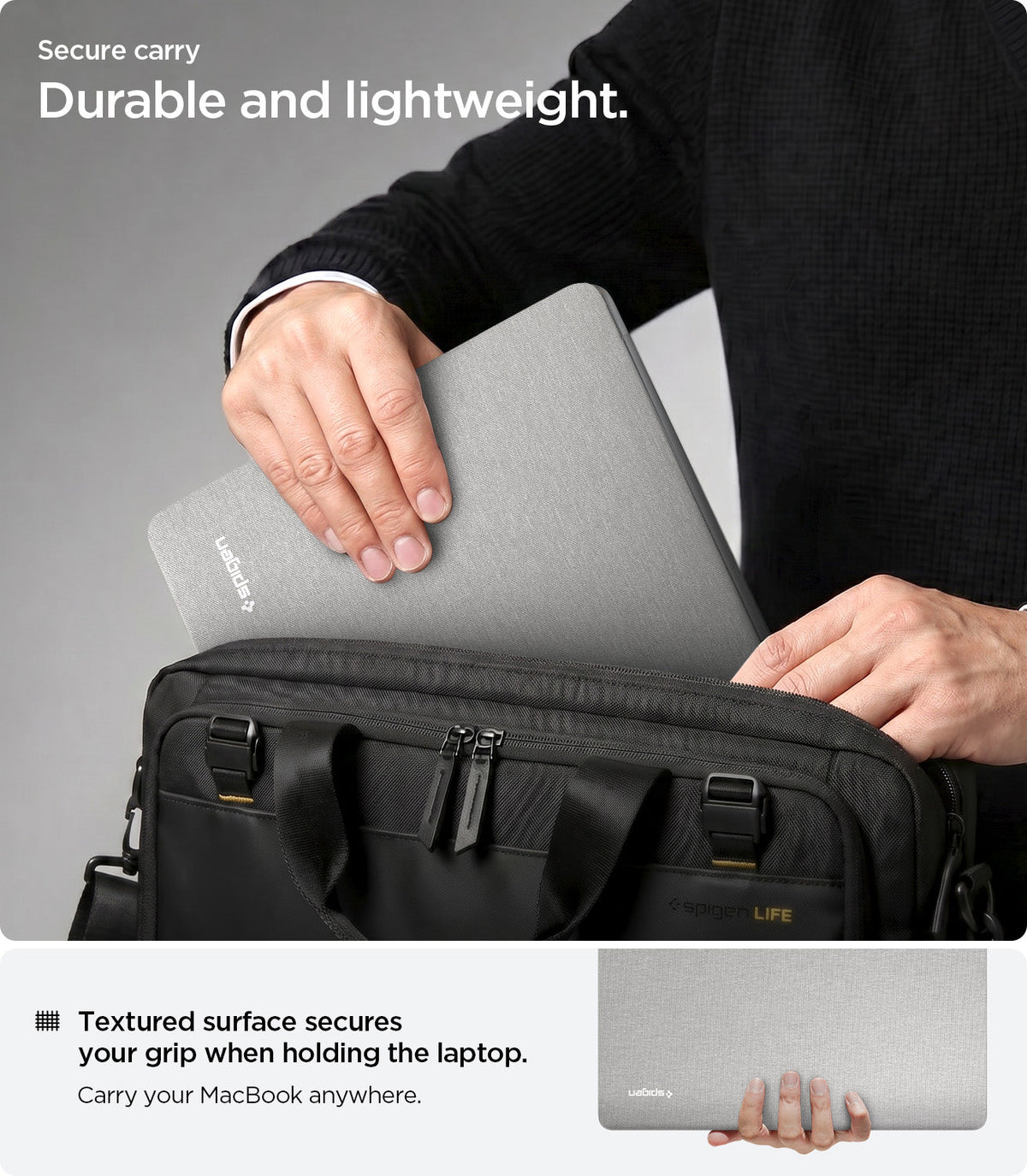 ACS10976 - MacBook Pro 14-inch in Heather Gray showing durable and lightweight