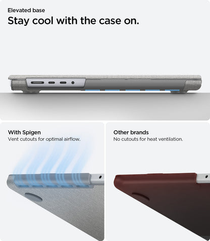 ACS10977 - MacBook Pro 16-inch in Heather Gray showing stay cool with the case on