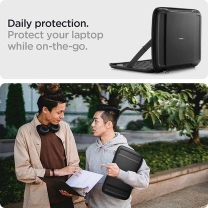 AFA04271 - MacBook Pro Series Rugged Armor Pro Pouch in black showing the daily protection. Protect your laptop while on-the-go