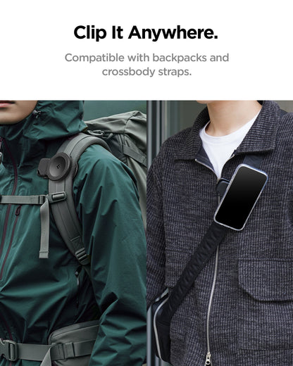 AMP09122 - Mag Fit Clip in black clip it any where. compatible with backpacks and crossbody straps.